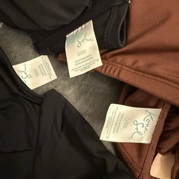 Kona Sol Bikini Tops and Bottoms - 5 Pieces - 3 tops D/DD, 2 bottoms MEDIUM - Picture 5 of 5